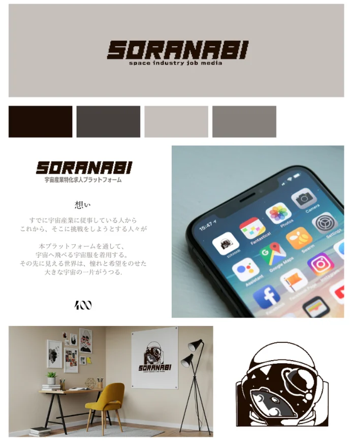 SORANABI ロゴ制作の実績スライド